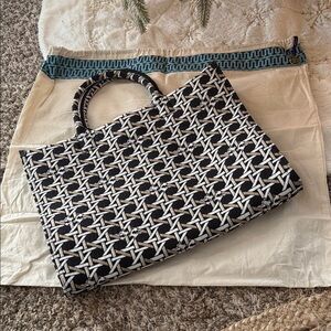 Tory Burch Monochrome Geometric Tote
